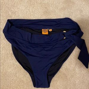 Tory Burch navy bikini bottom, size S
